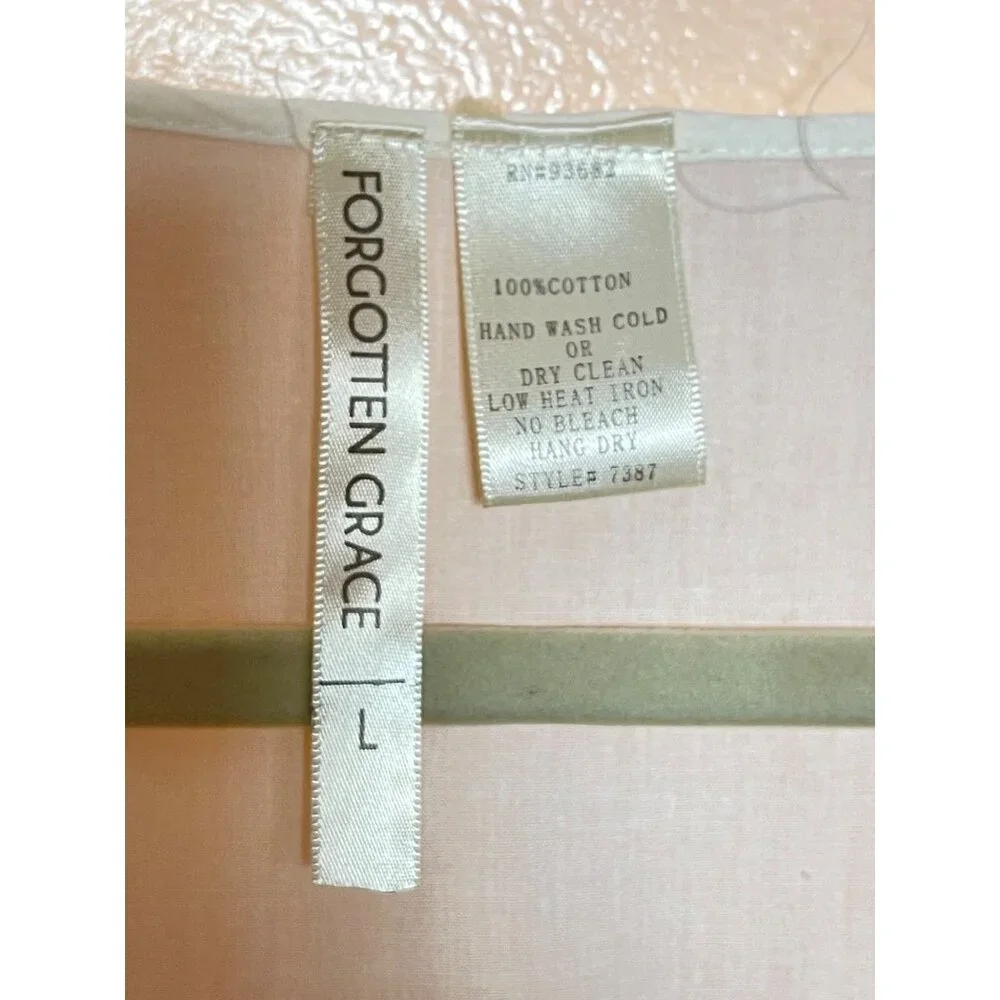 Forgotten Grace Ivory Embroidered Crochet Tunic Top V-Neck 3/4Sleeve Size Large - Picture 6 of 17